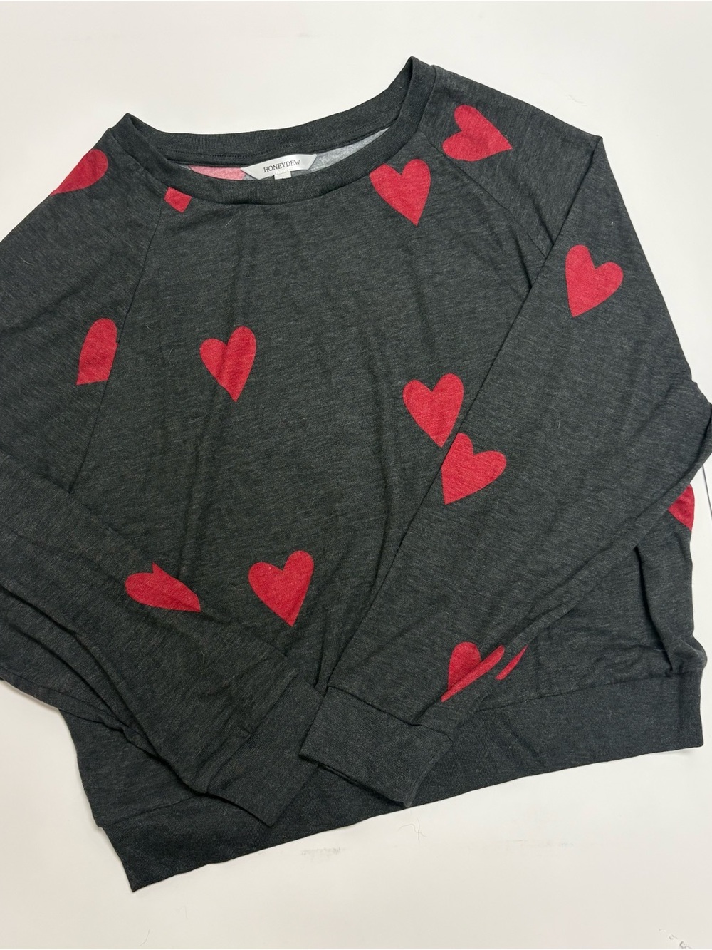 Honeydew Star Seeker Pajama Set L Charcoal Red Heart 2 Piece Bloomingdales 96113